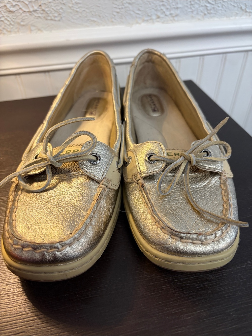 Sperry Women's Metallic Gold Moccasin Boat Shoes
